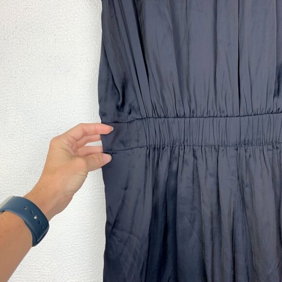 Zadig & Voltaire | Caosys Satin Sleeveless Romper Navy Blue - Picture 7 of 12